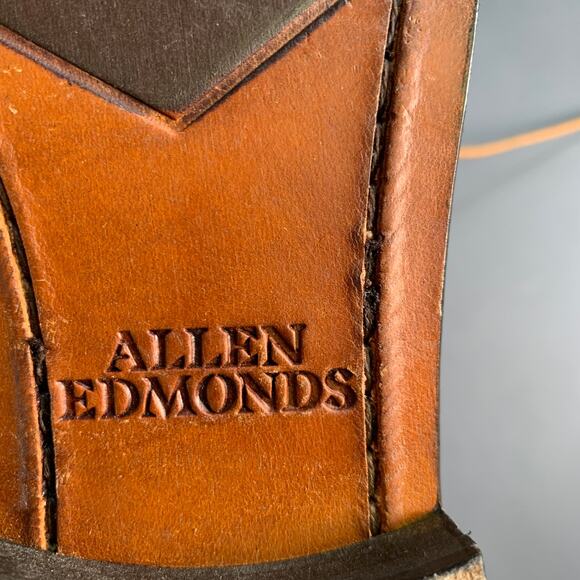 ALLEN EDMONDS Size 7 Tan Perforated Leather Oxford Lace Up Shoes - Picture 10 of 10